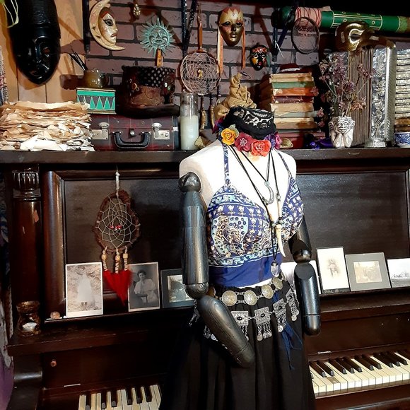 Gypsy Rose Festival Boho Hippie Halter Top - Picture 3 of 16